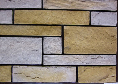 Камень стены прямоугольника искусственный с сильным фокусом твердого тела цвета прилипания